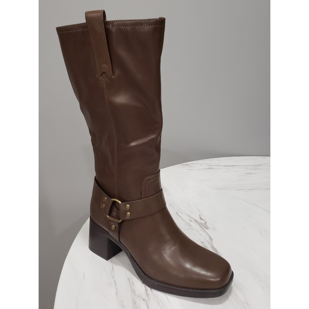 NEW SIZE 8 Frye and Co Nica Stacked Heel Motorcycle Moto Riding Boots Western‎
